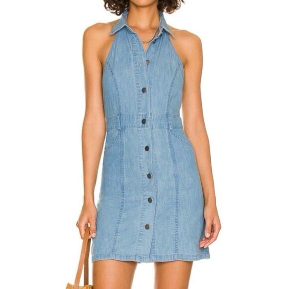 Free People Sami Mini Dress Blue - Picture 1 of 8